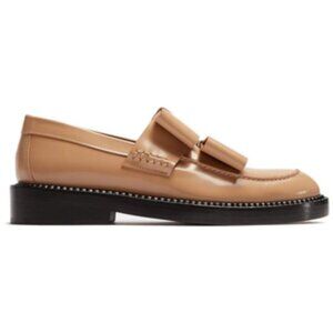 Marni | Double Bow Leather Loafers in tan